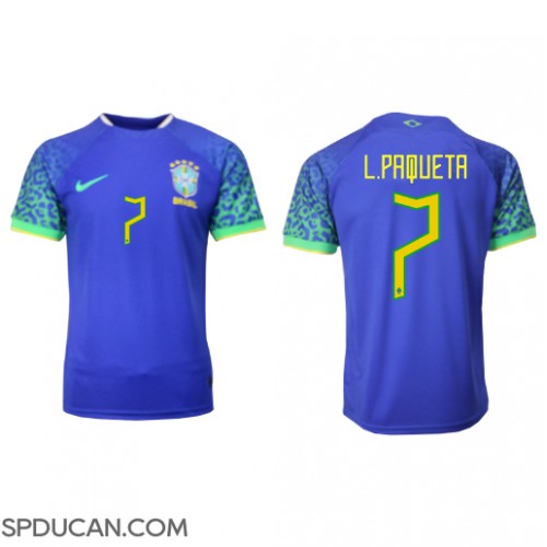 Muški Nogometni Dres Brazil Lucas Paqueta #7 Gostujuci SP 2022 Kratak Rukav